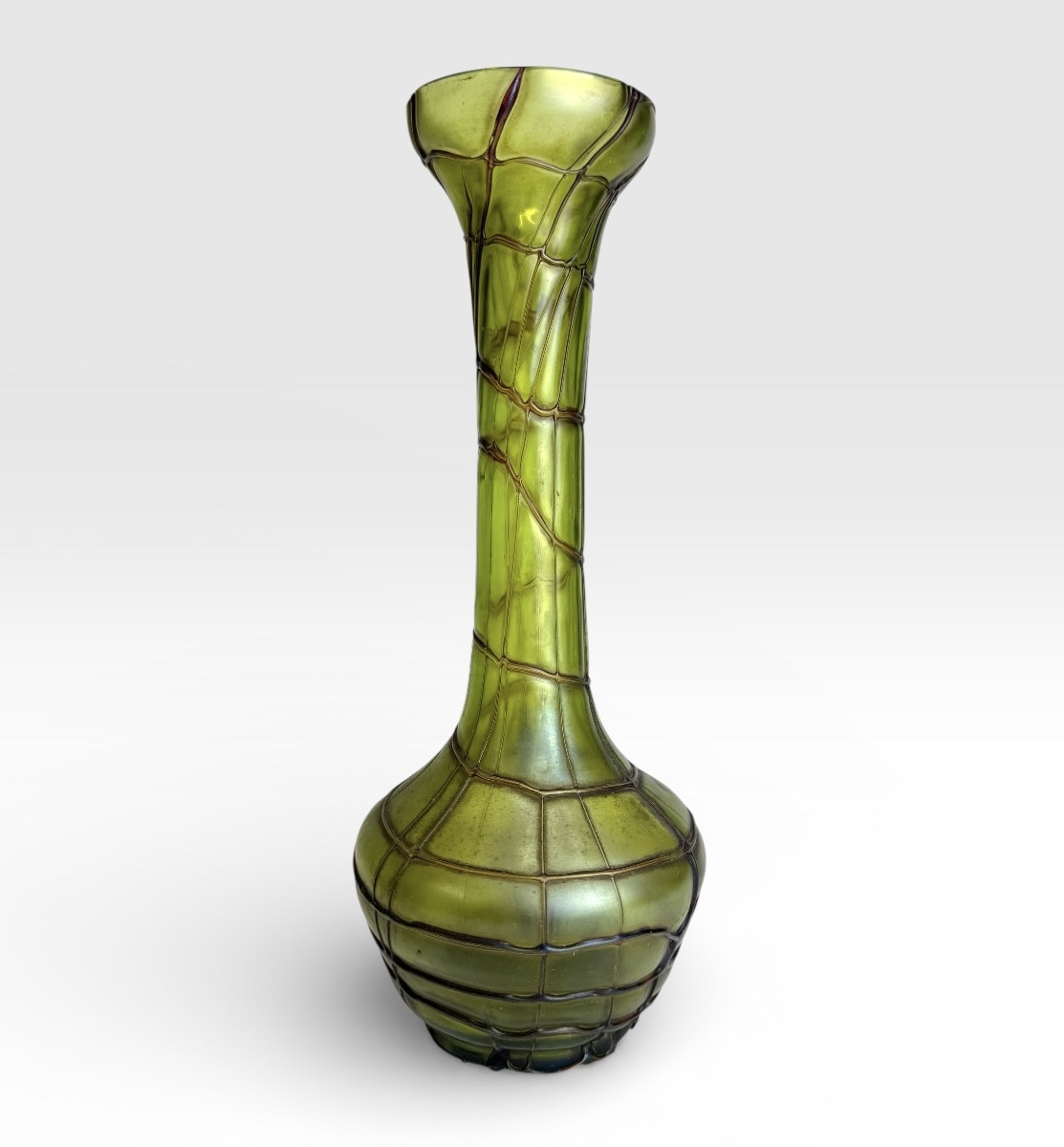Vase en verre Art Nouveau de Bohême 
