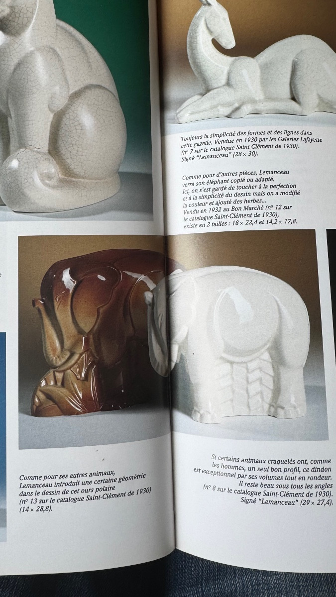 Charles Lemanceau - Art Deco Elephant In Crackle Ceramic-photo-7