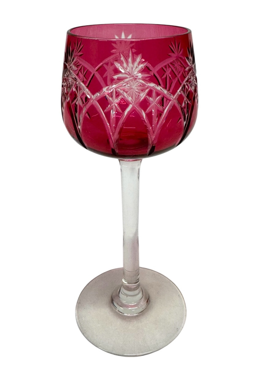 Suite de 6 verres à vin en cristal rouge-photo-4