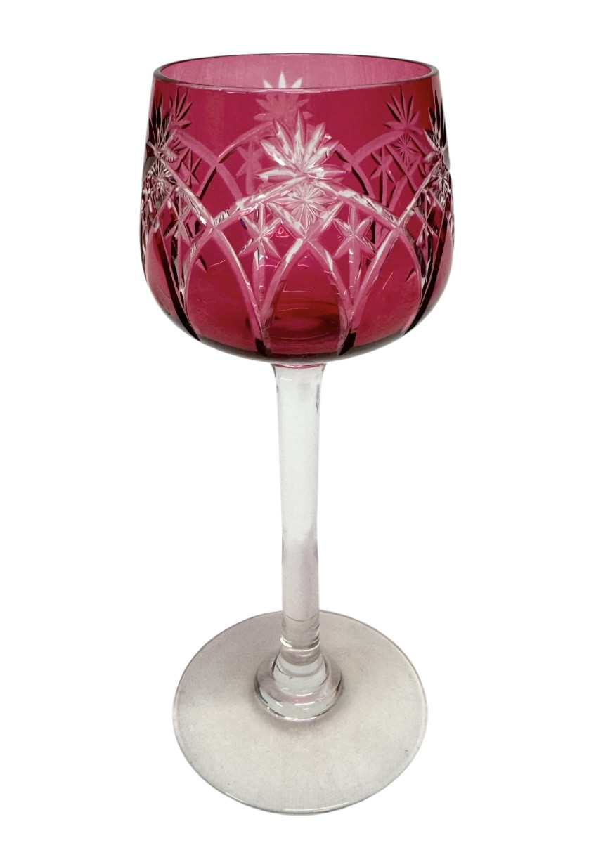 Suite de 6 verres à vin en cristal rouge-photo-1