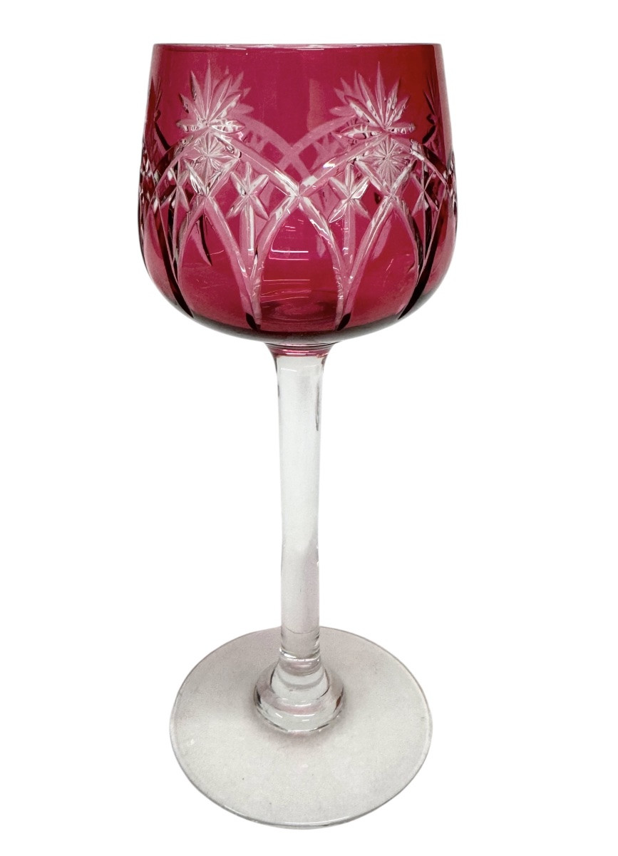 Suite de 6 verres à vin en cristal rouge-photo-2