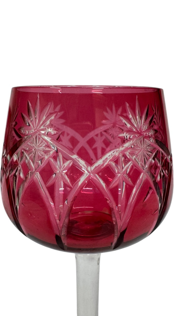 Suite de 6 verres à vin en cristal rouge-photo-4