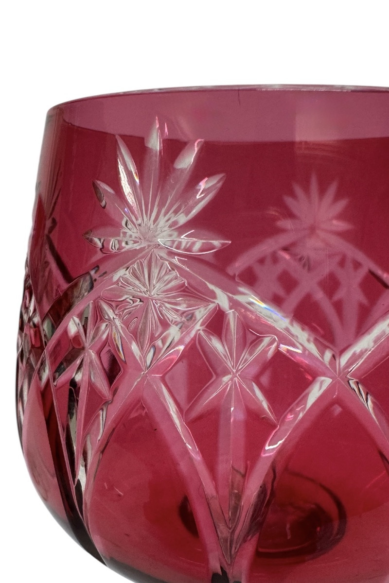 Suite de 6 verres à vin en cristal rouge-photo-5