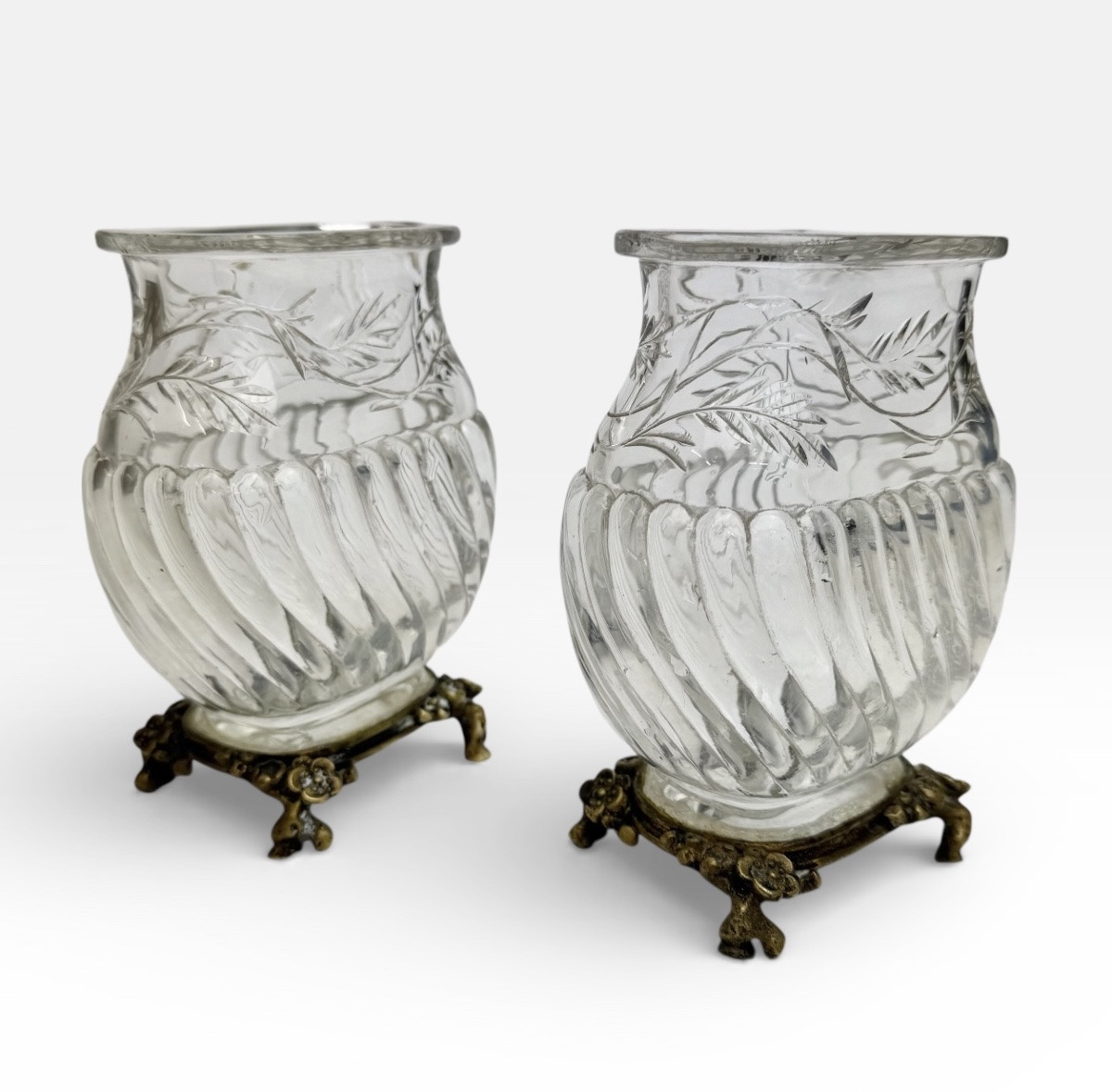 Baccarat - Pair de vases dans le goût japonisant, vers 1880-photo-4