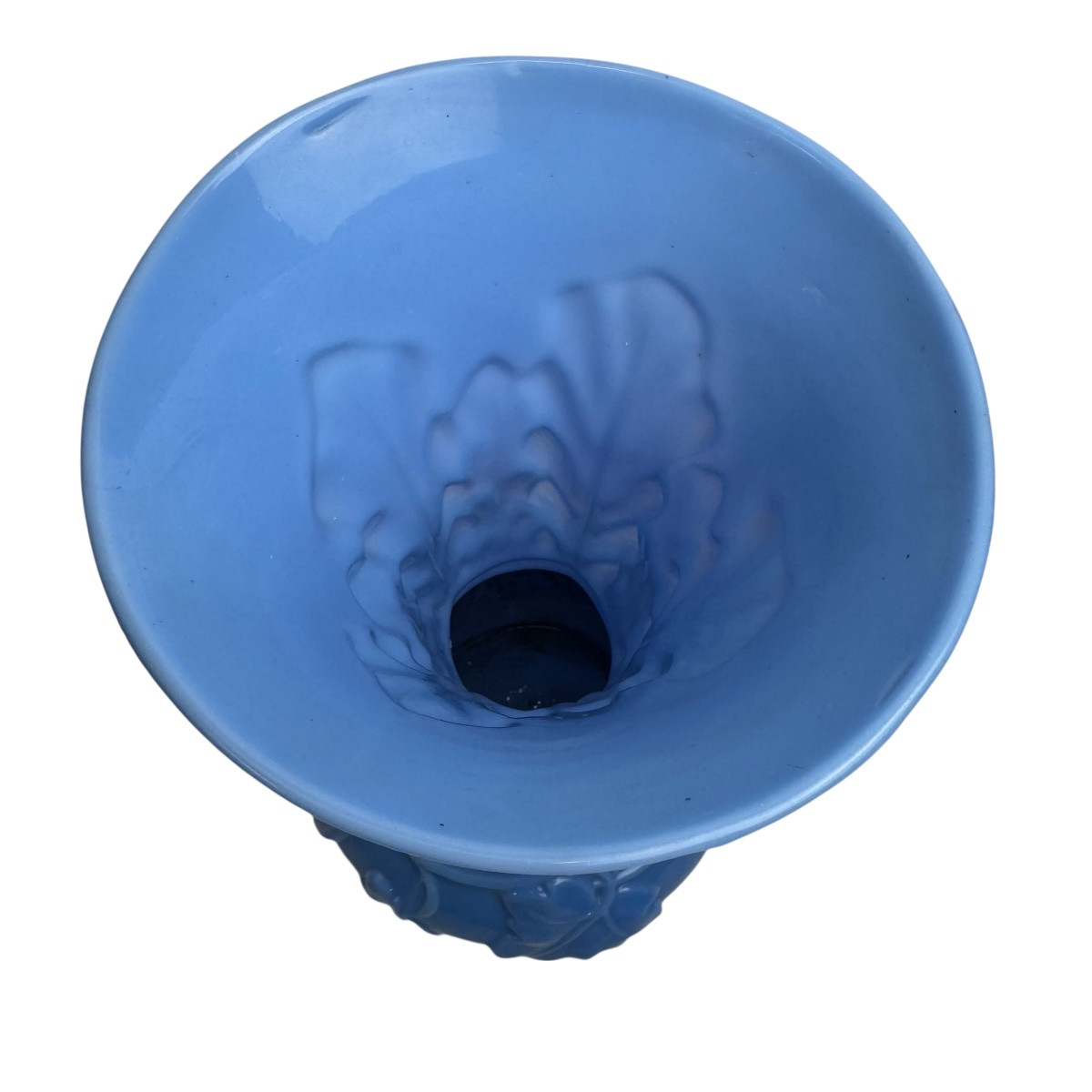 St Louis, vase en opaline modèle feuilles et guirlandes-photo-4