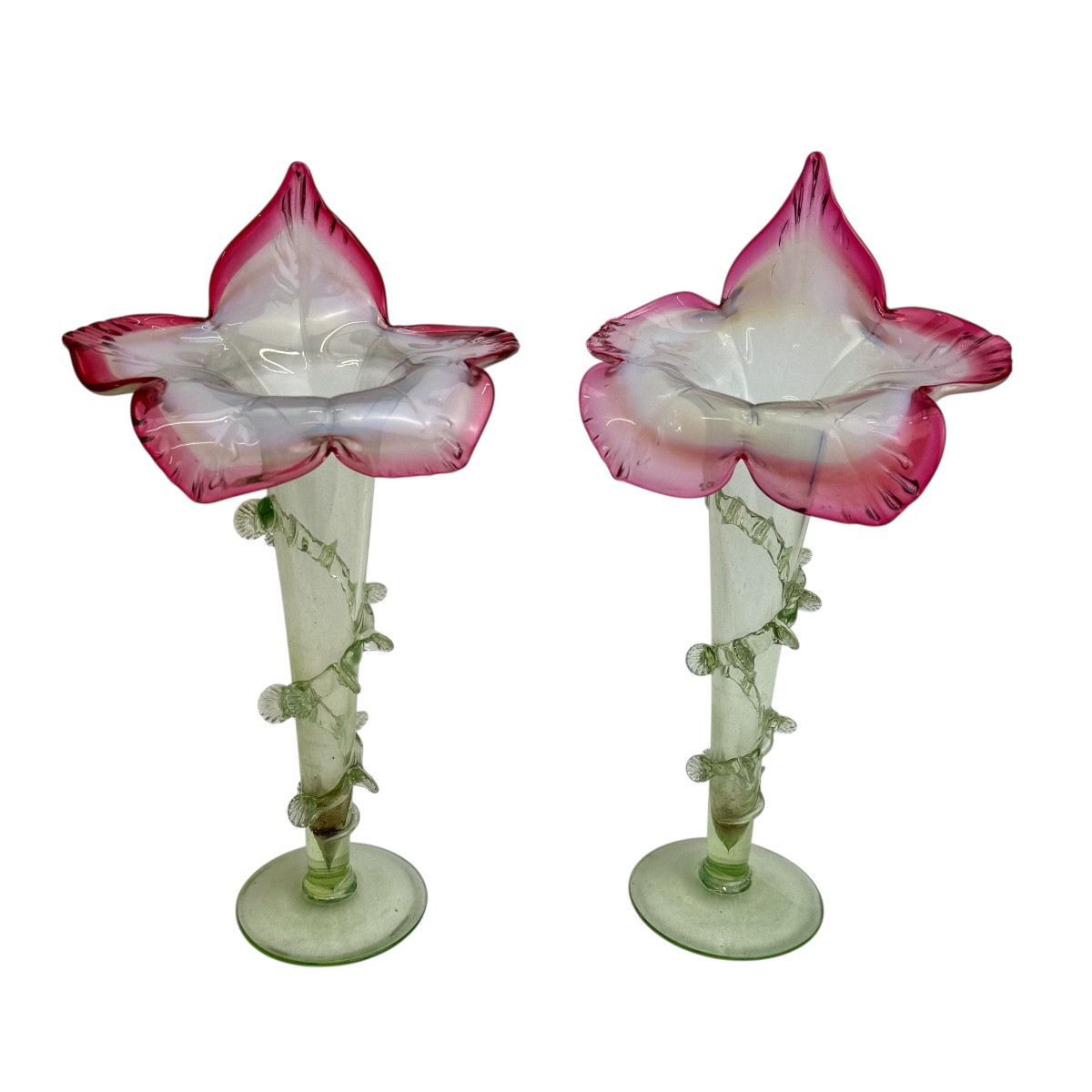 Murano - Pair Of Cornet Vases -photo-2