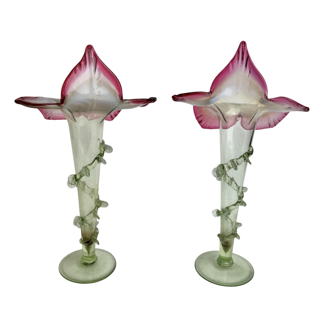 Murano - Pair Of Cornet Vases -photo-4