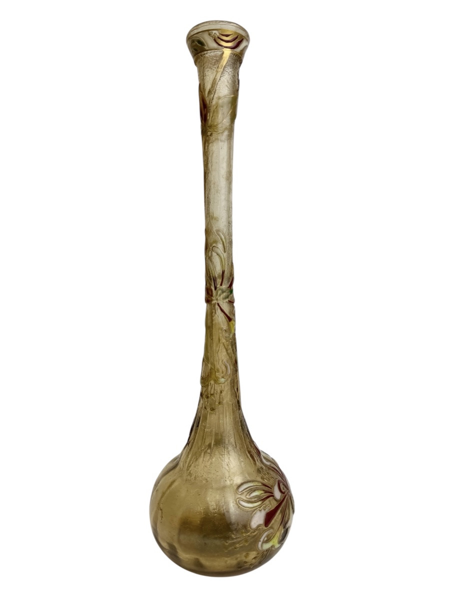Émile Gallé - Vase à décor émaillé de Chèvrefeuilles-photo-4