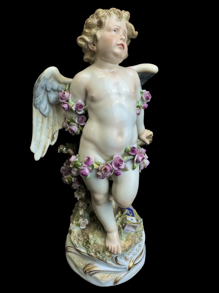 Meissen - Porcelain Figure Of A Bound Cupid-photo-2