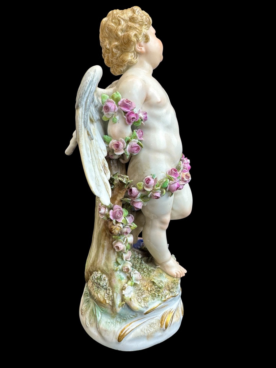 Meissen - Porcelain Figure Of A Bound Cupid-photo-3