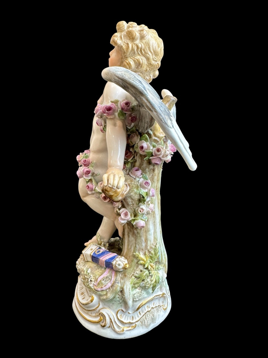 Meissen - Porcelain Figure Of A Bound Cupid-photo-1
