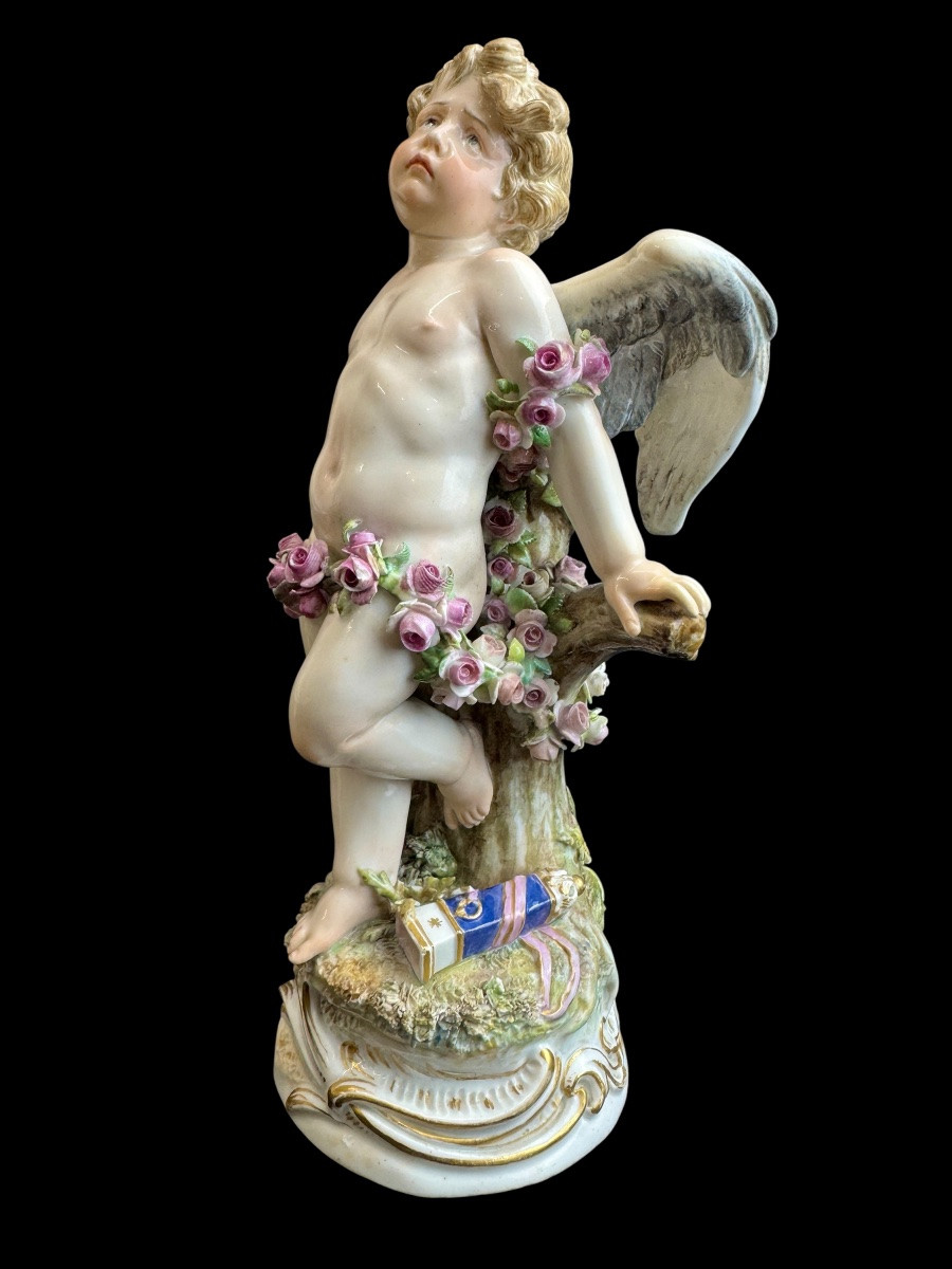 Meissen - Porcelain Figure Of A Bound Cupid-photo-2