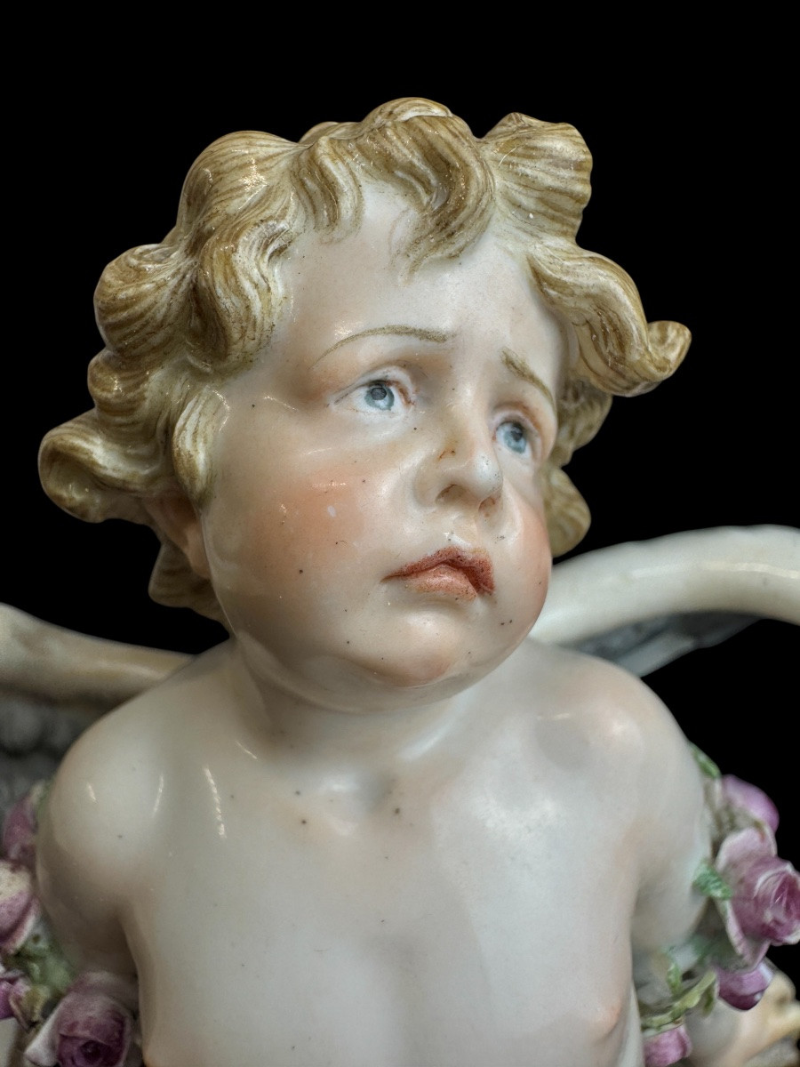 Meissen - Porcelain Figure Of A Bound Cupid-photo-3