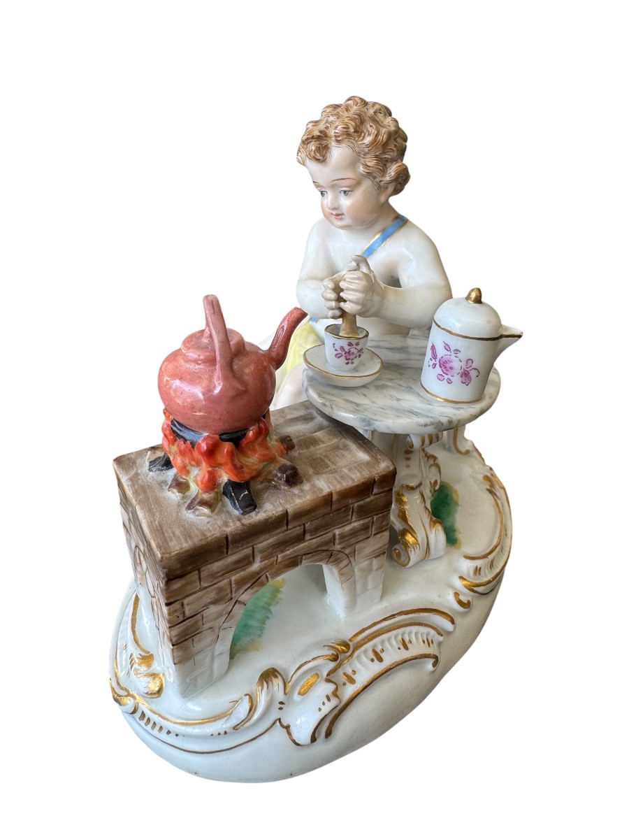 Meissen - Figure en porcelaine Allégorie "Le Feu" -photo-3