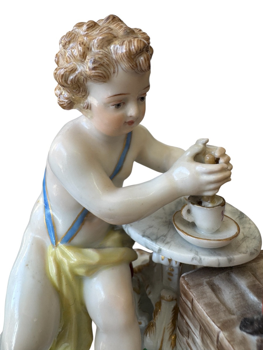 Meissen - Figure en porcelaine Allégorie "Le Feu" -photo-5