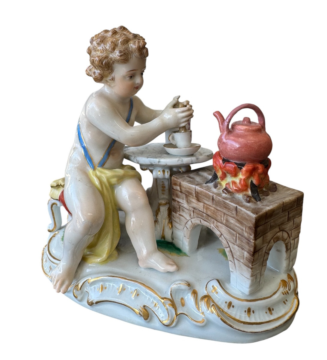Meissen - Figure en porcelaine Allégorie "Le Feu" 
