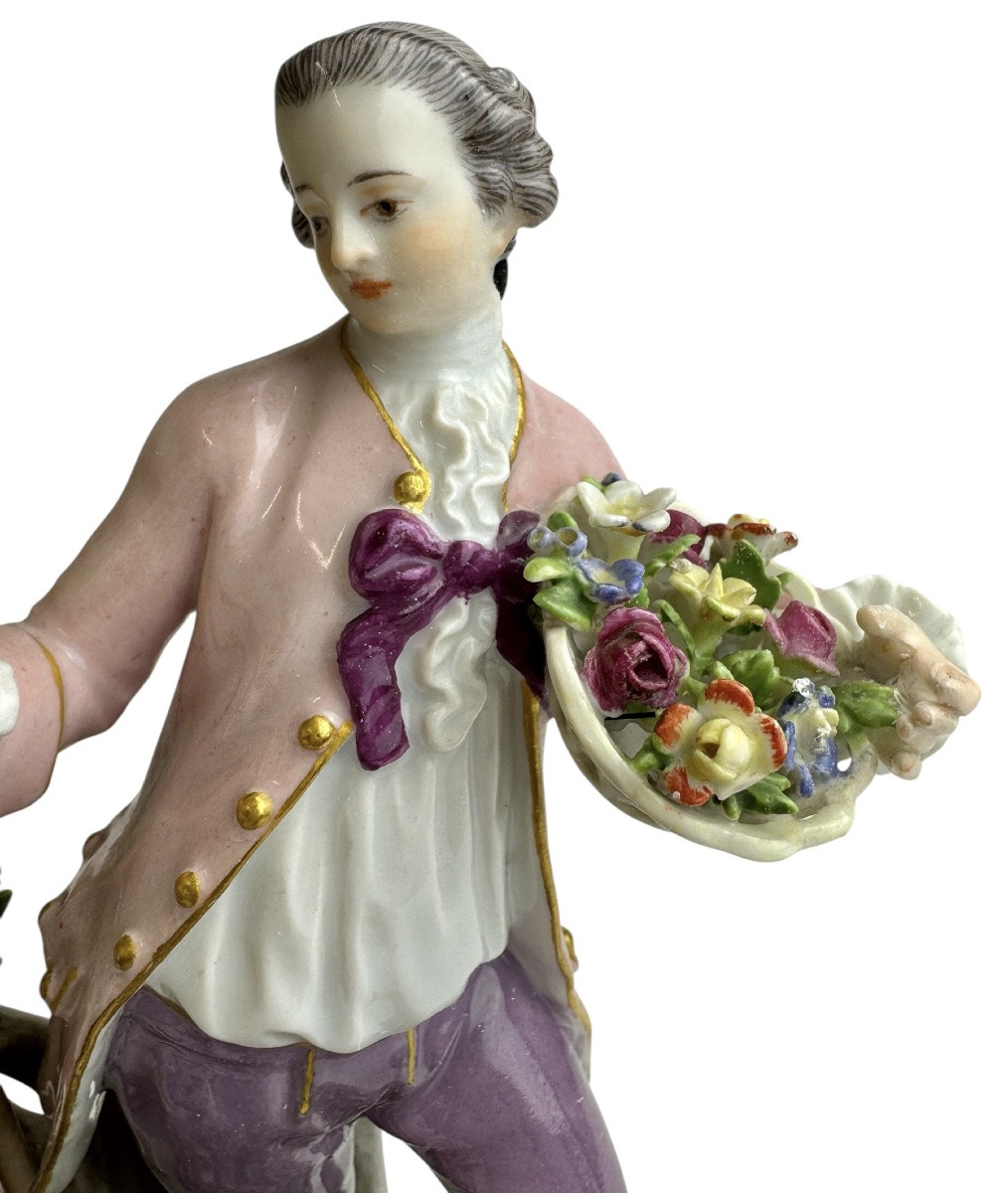 Meissen - Porcelain Group, Couple Of Gardeners. -photo-1
