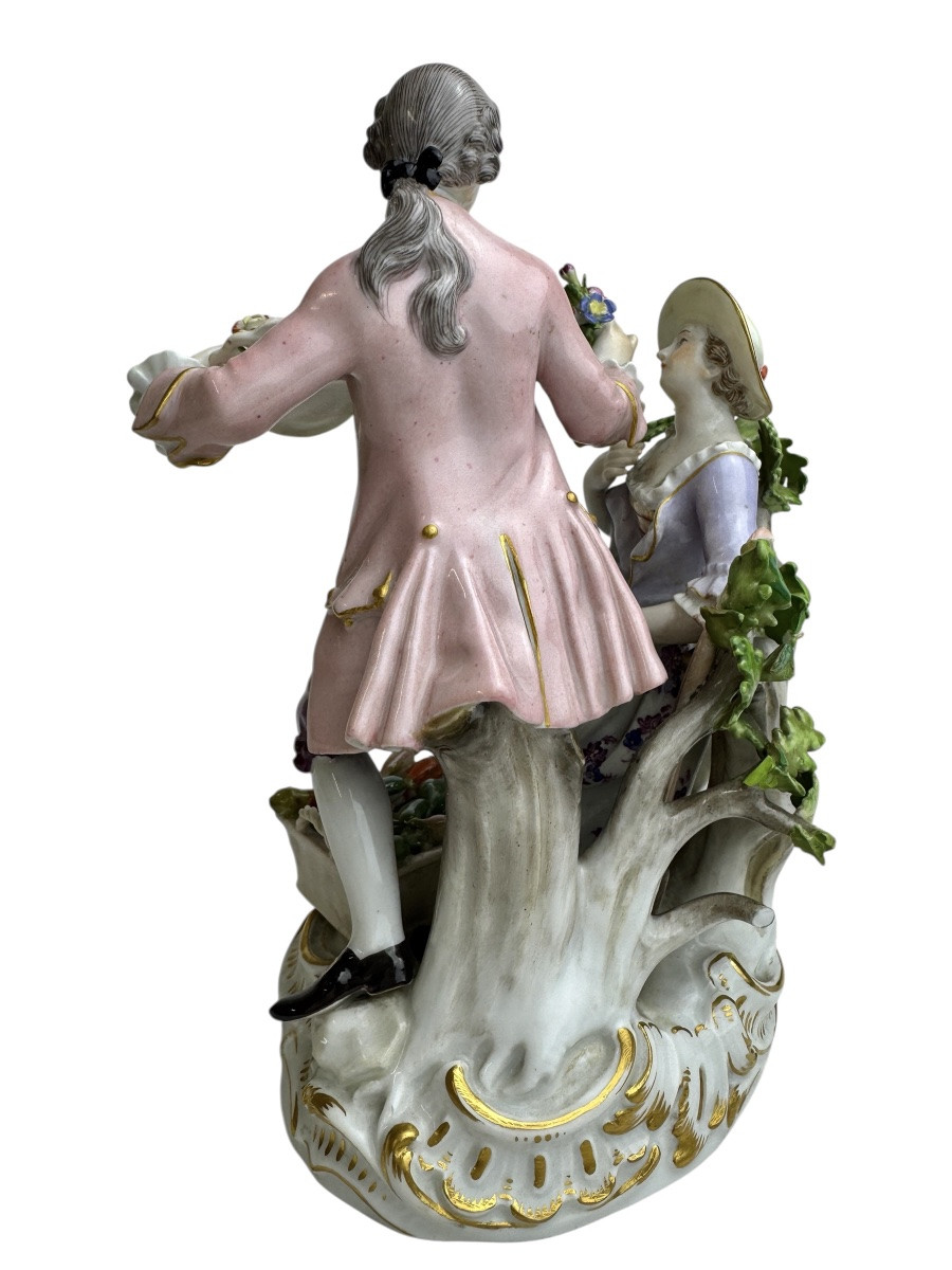 Meissen - Porcelain Group, Couple Of Gardeners. -photo-2