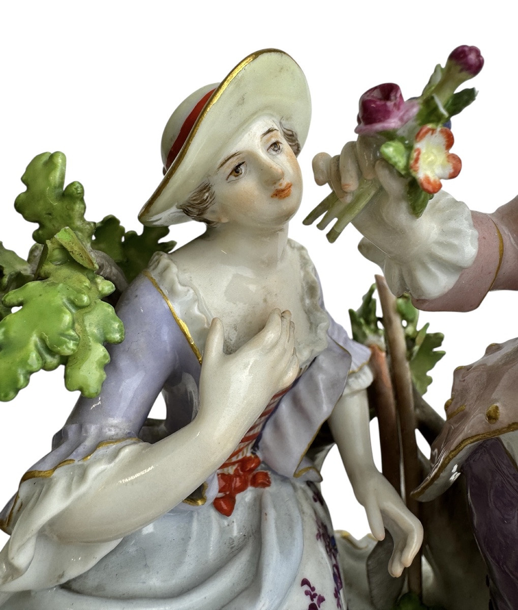 Meissen - Porcelain Group, Couple Of Gardeners. -photo-5