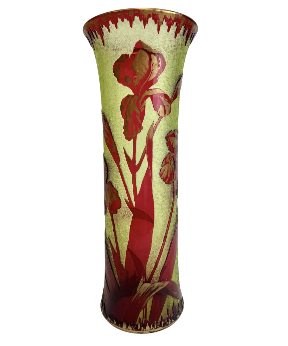 Baccarat - Grand vase à décor d’iris - 40cm-photo-2