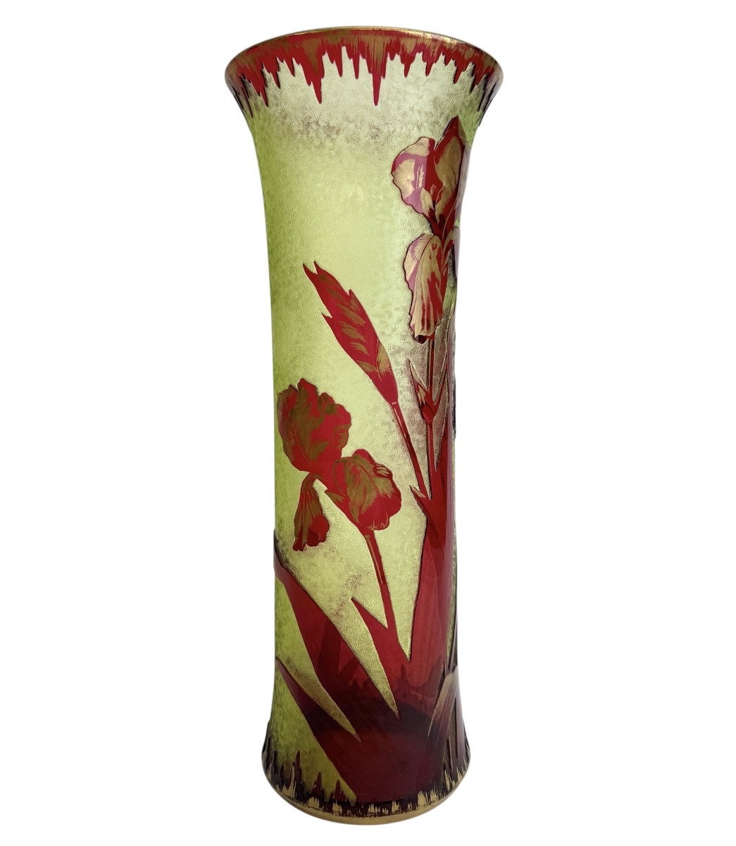 Baccarat - Grand vase à décor d’iris - 40cm-photo-3