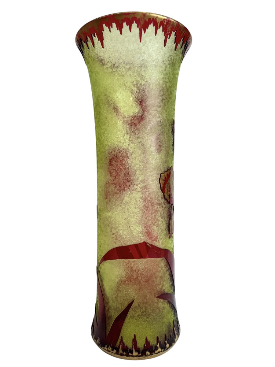 Baccarat - Grand vase à décor d’iris - 40cm-photo-4