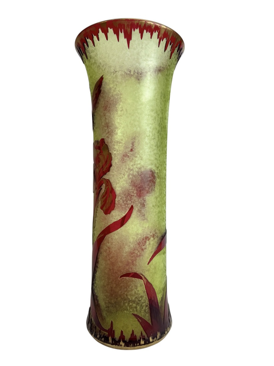 Baccarat - Grand vase à décor d’iris - 40cm-photo-1