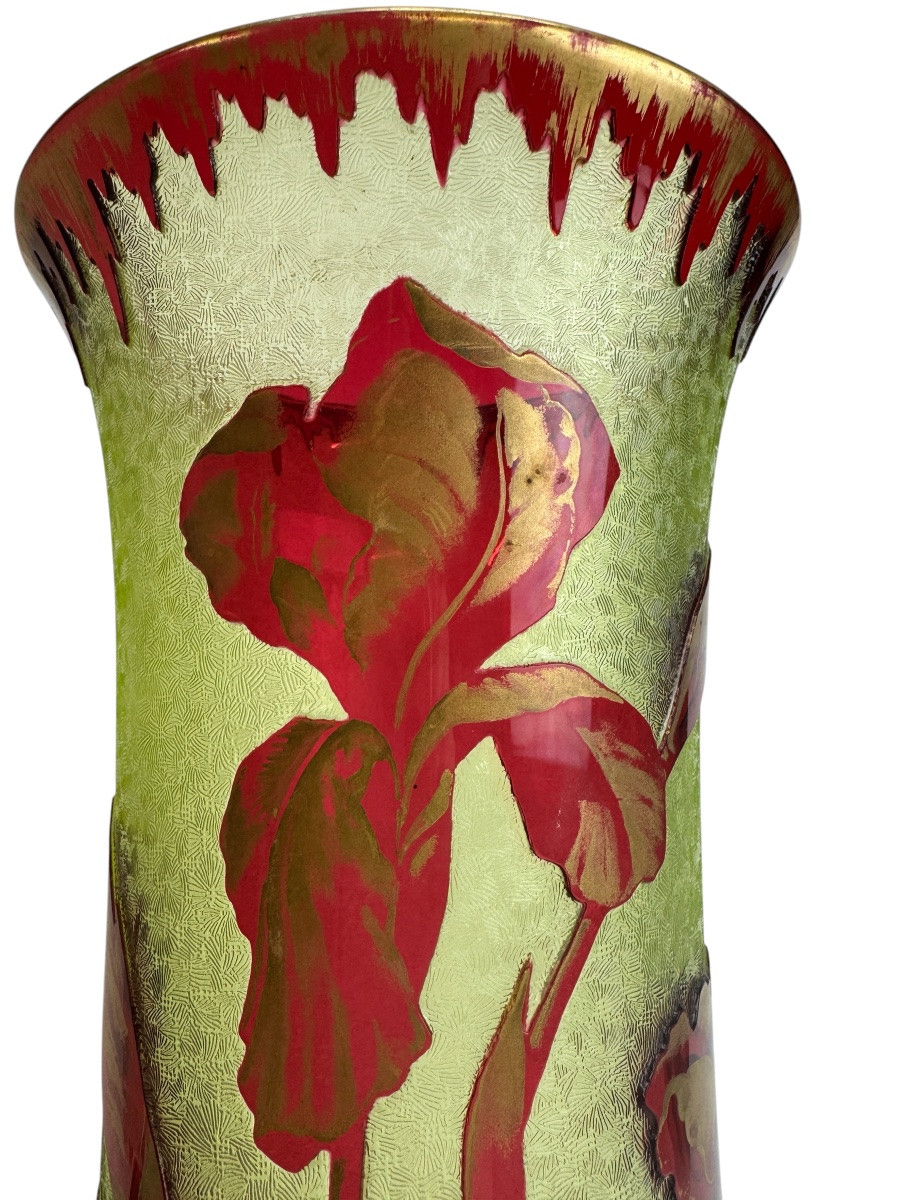 Baccarat - Grand vase à décor d’iris - 40cm-photo-3