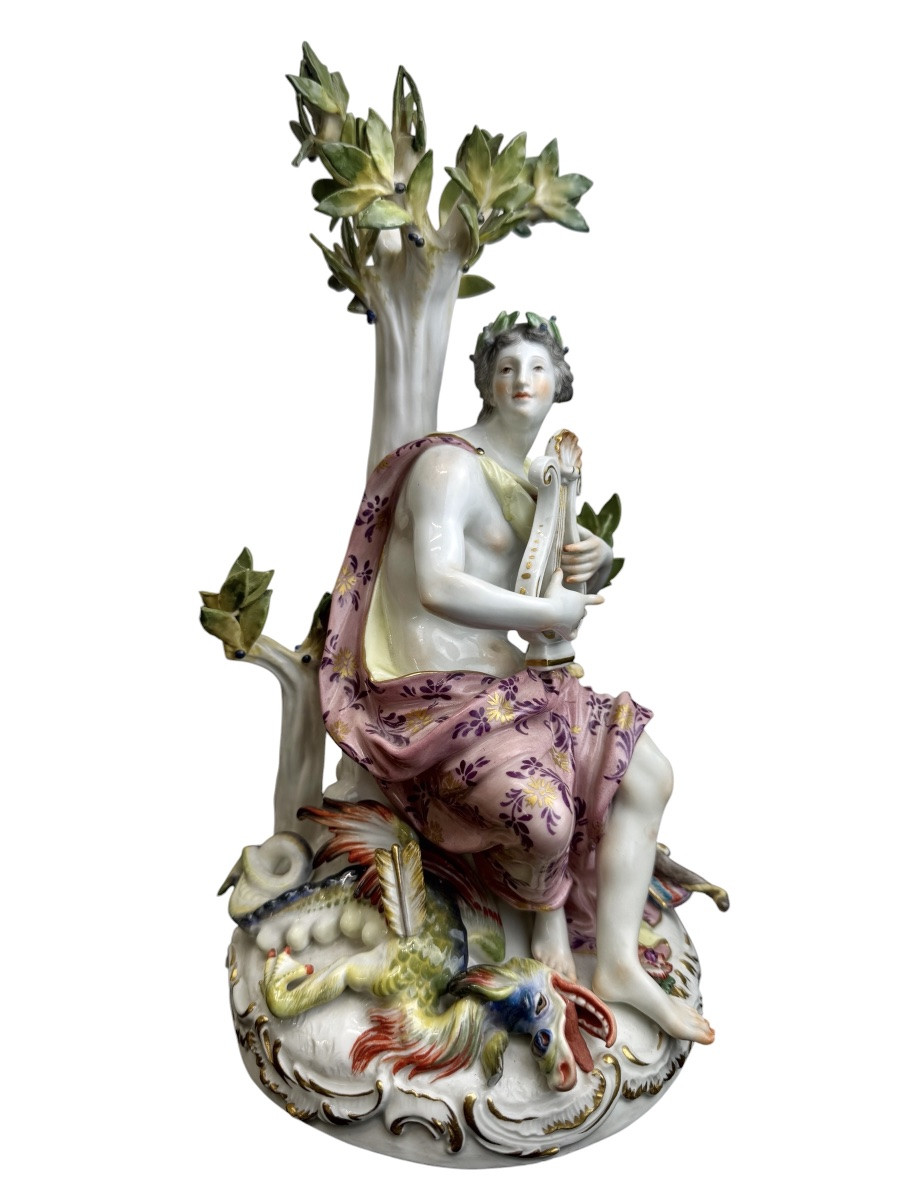 Meissen - groupe en porcelaine - Apollon et le dragon Phyton -photo-2