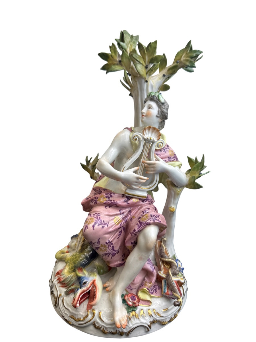 Meissen - groupe en porcelaine - Apollon et le dragon Phyton -photo-3