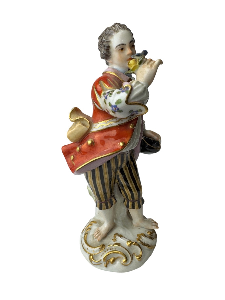 Meissen - Porcelain Figurine Of A Child Gardener With Hat-photo-2
