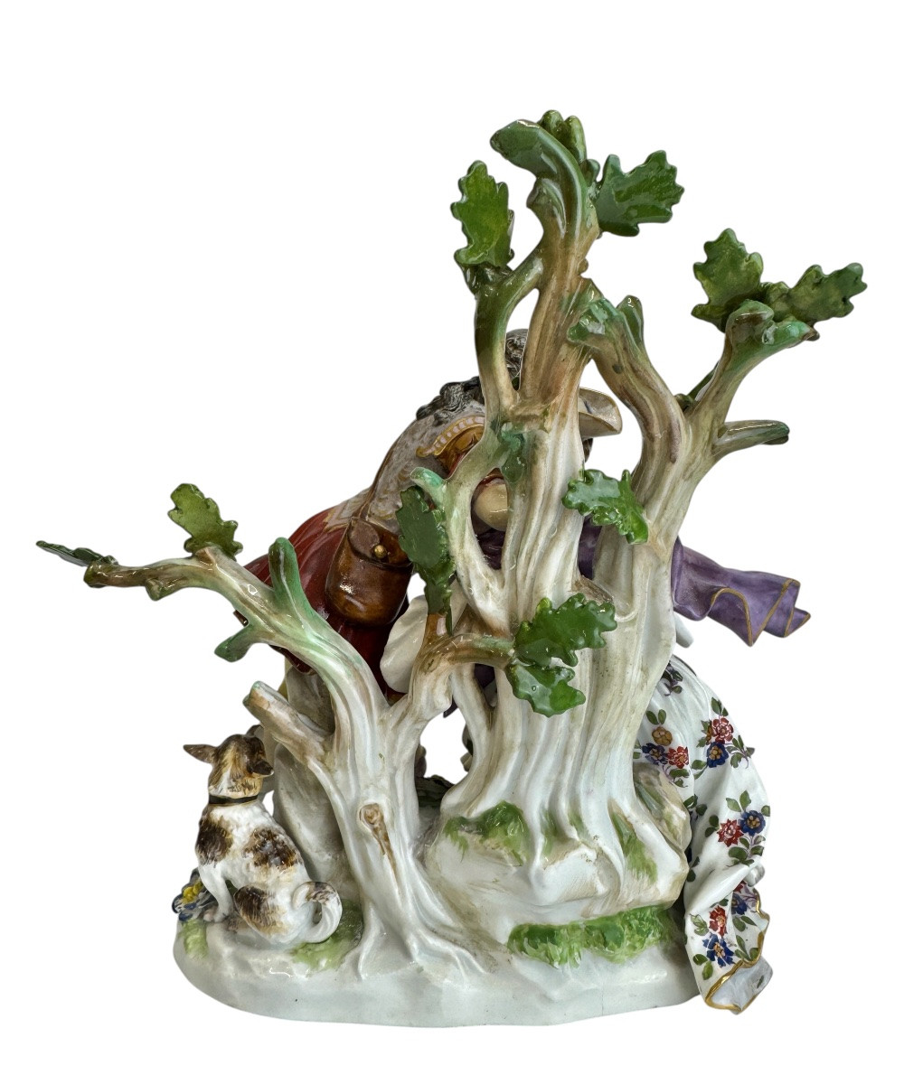 Meissen - Group Of Shepherds In Porcelain-photo-1