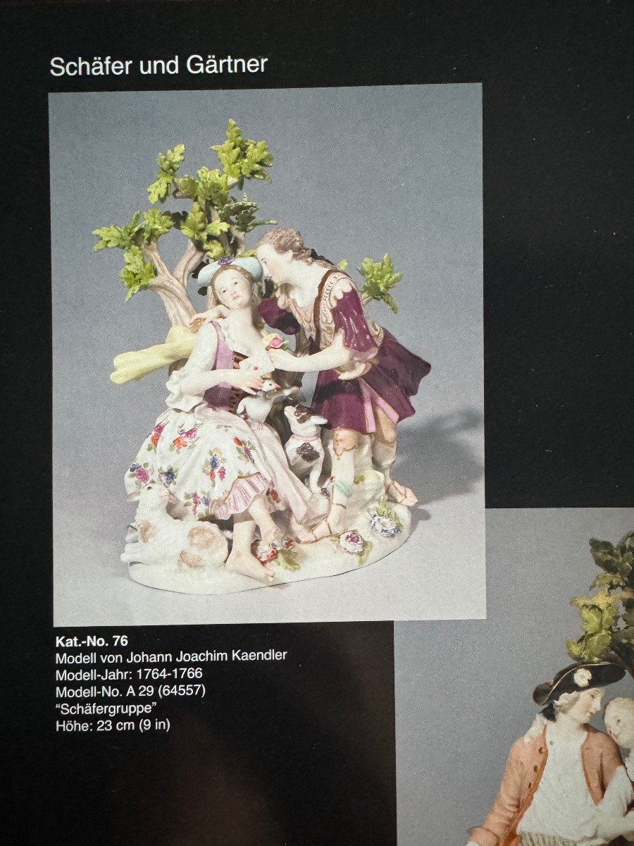 Meissen - Group Of Shepherds In Porcelain-photo-7