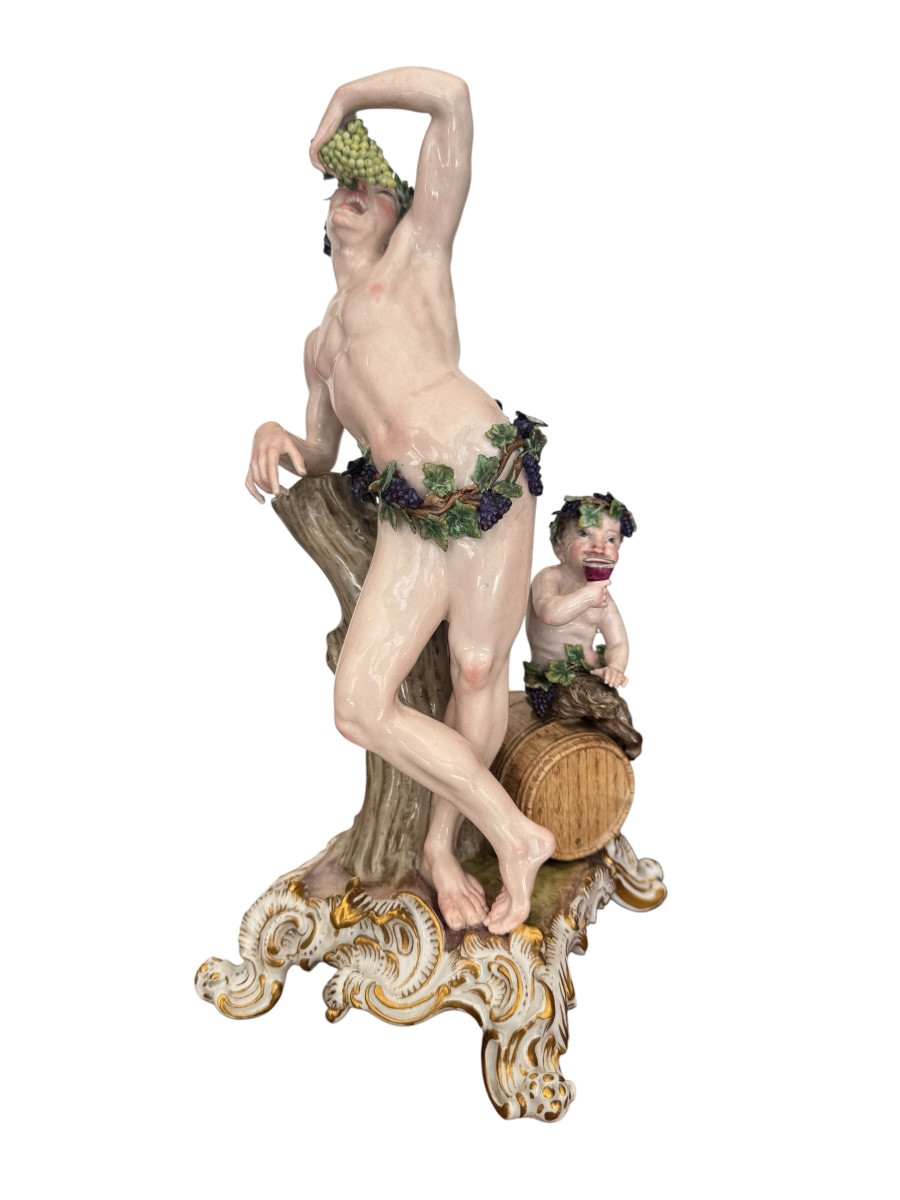 Meissen- Porcelain Group Allegory Of Autumn