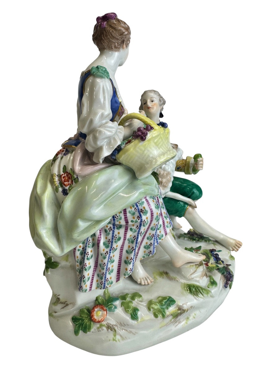 Meissen - Groupe de bergers modèle de Michel Victor Acier-photo-2