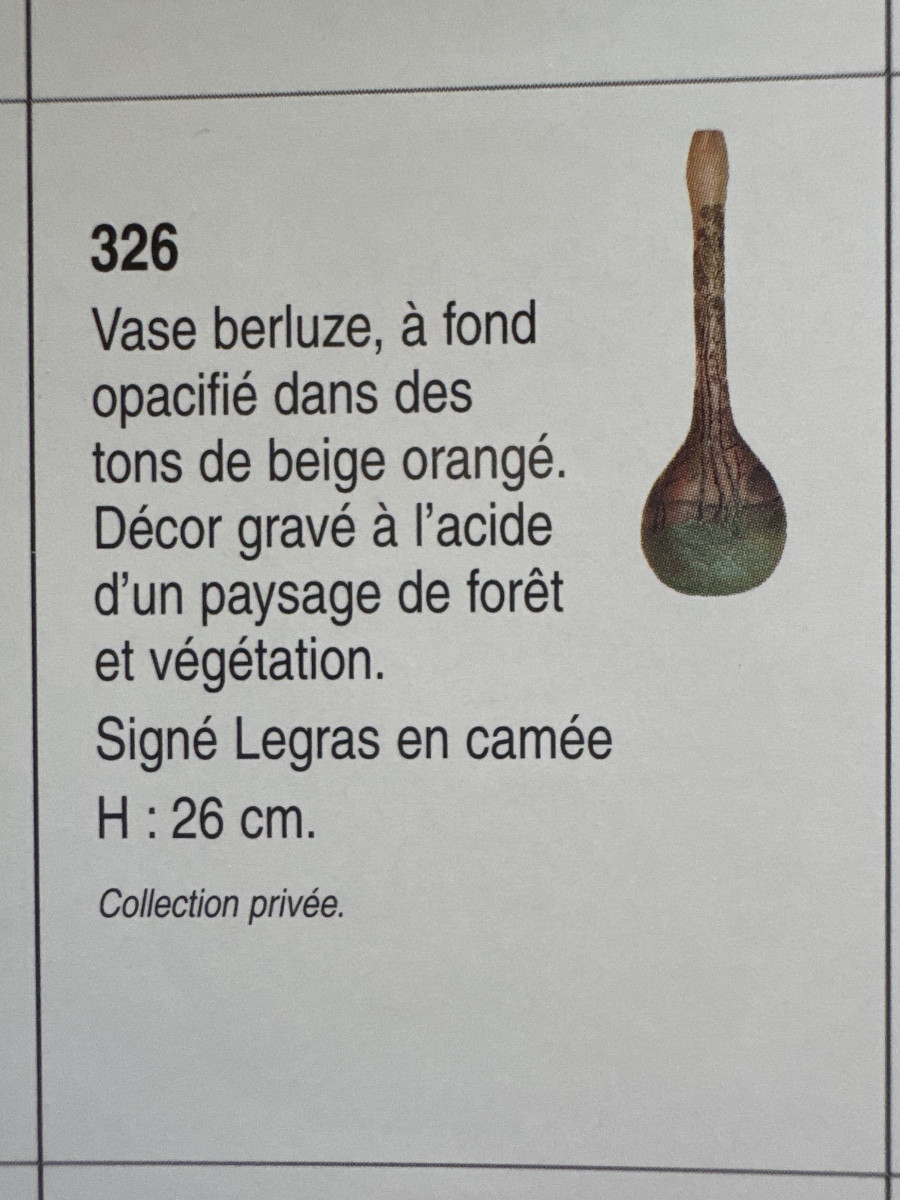 Legras - Vase soliflore dégage à l’acide à décor de paysage. -photo-8
