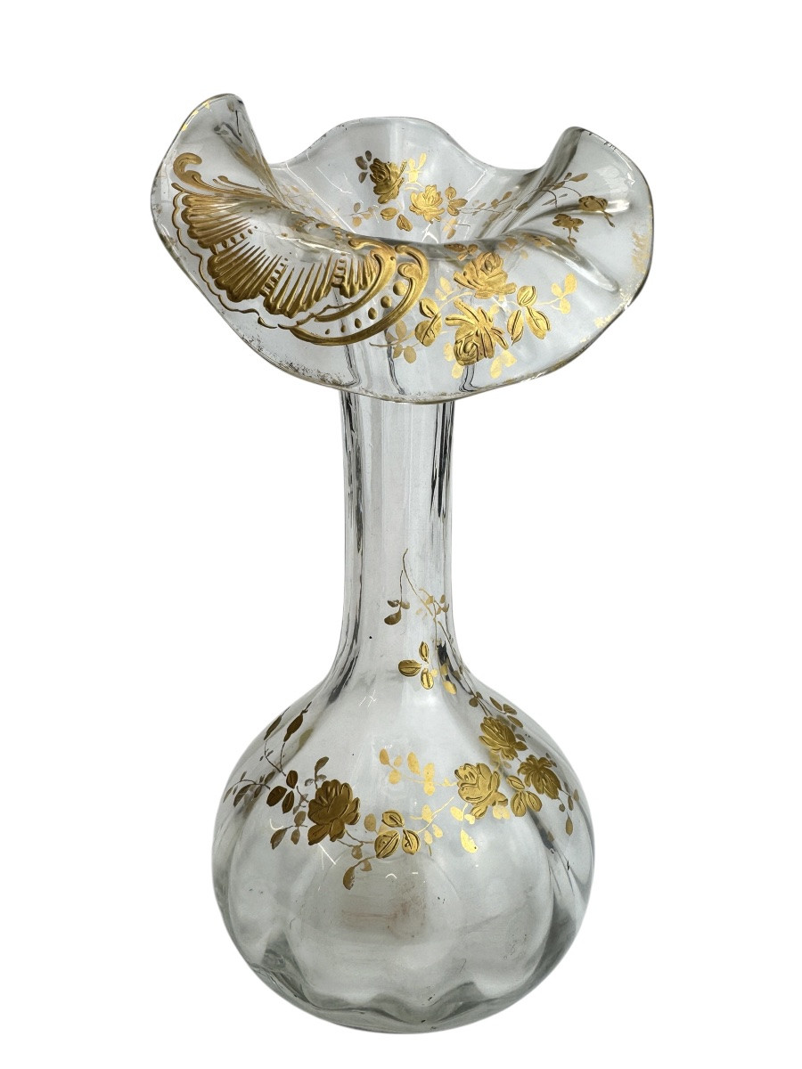 Baccarat - Art Nouveau Jack In The Pulpit Vase.-photo-3