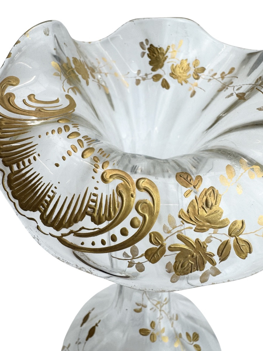 Baccarat - Art Nouveau Jack In The Pulpit Vase.-photo-7