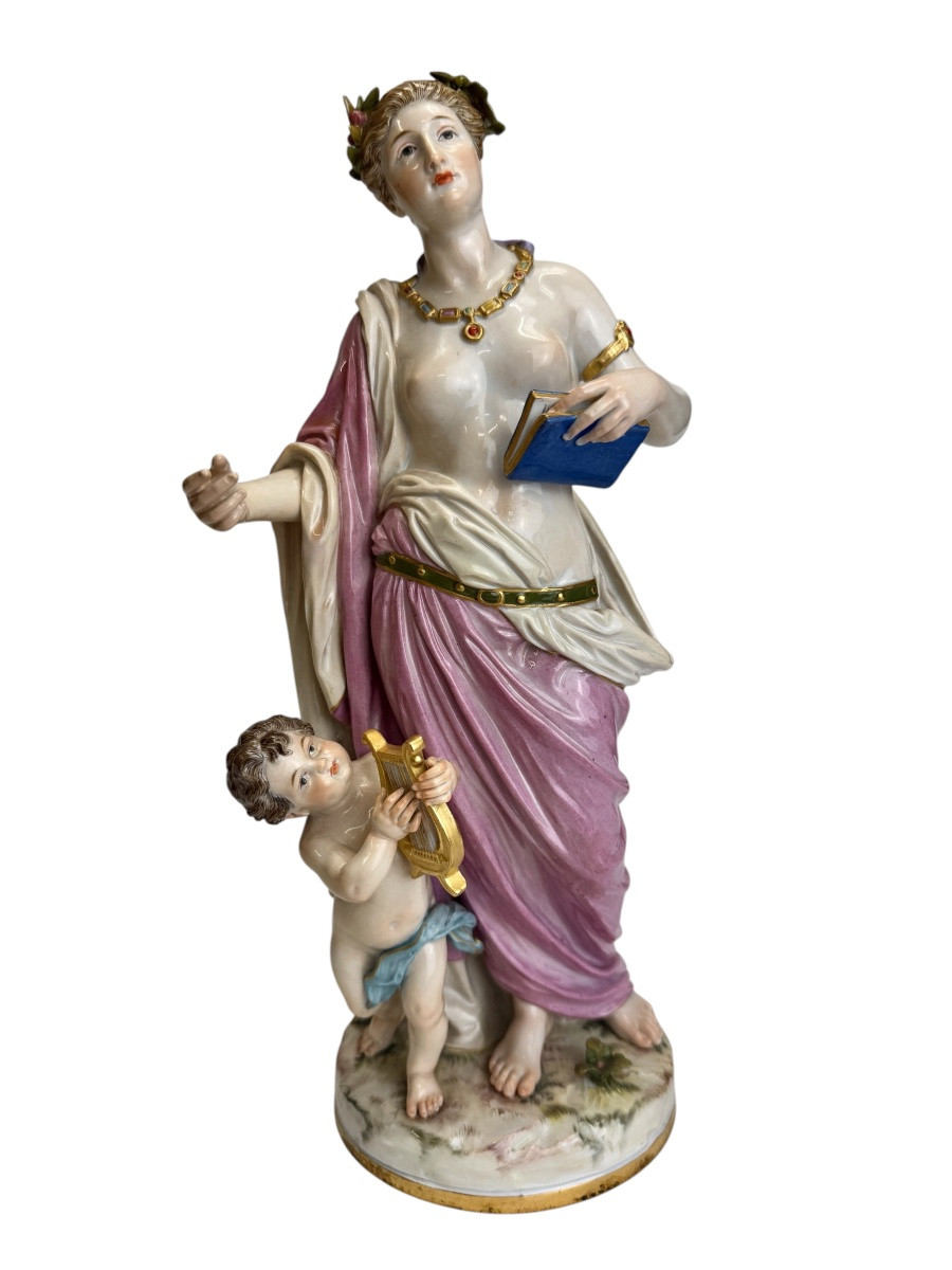 Meissen - Groupe en porcelaine Allégorie de la Musique. -photo-2