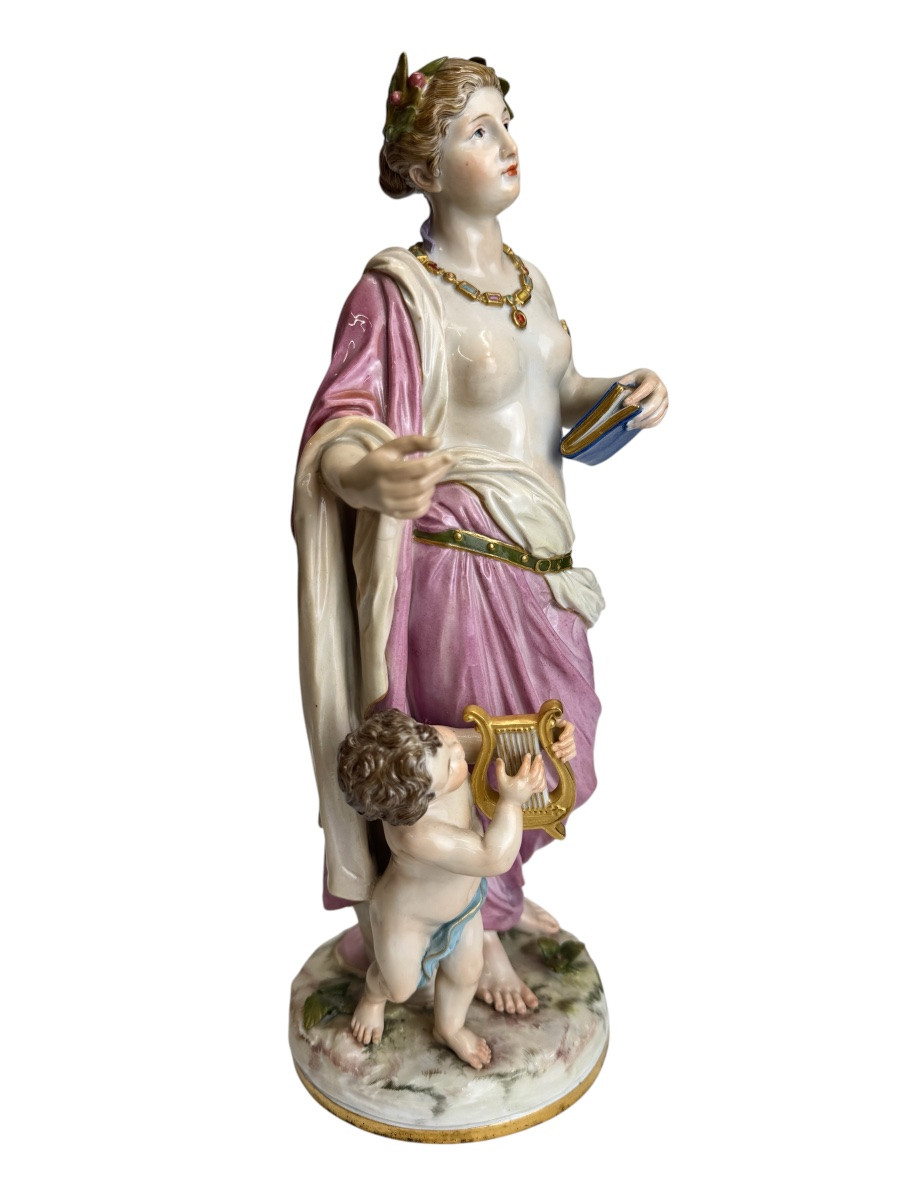 Meissen - Groupe en porcelaine Allégorie de la Musique. -photo-3