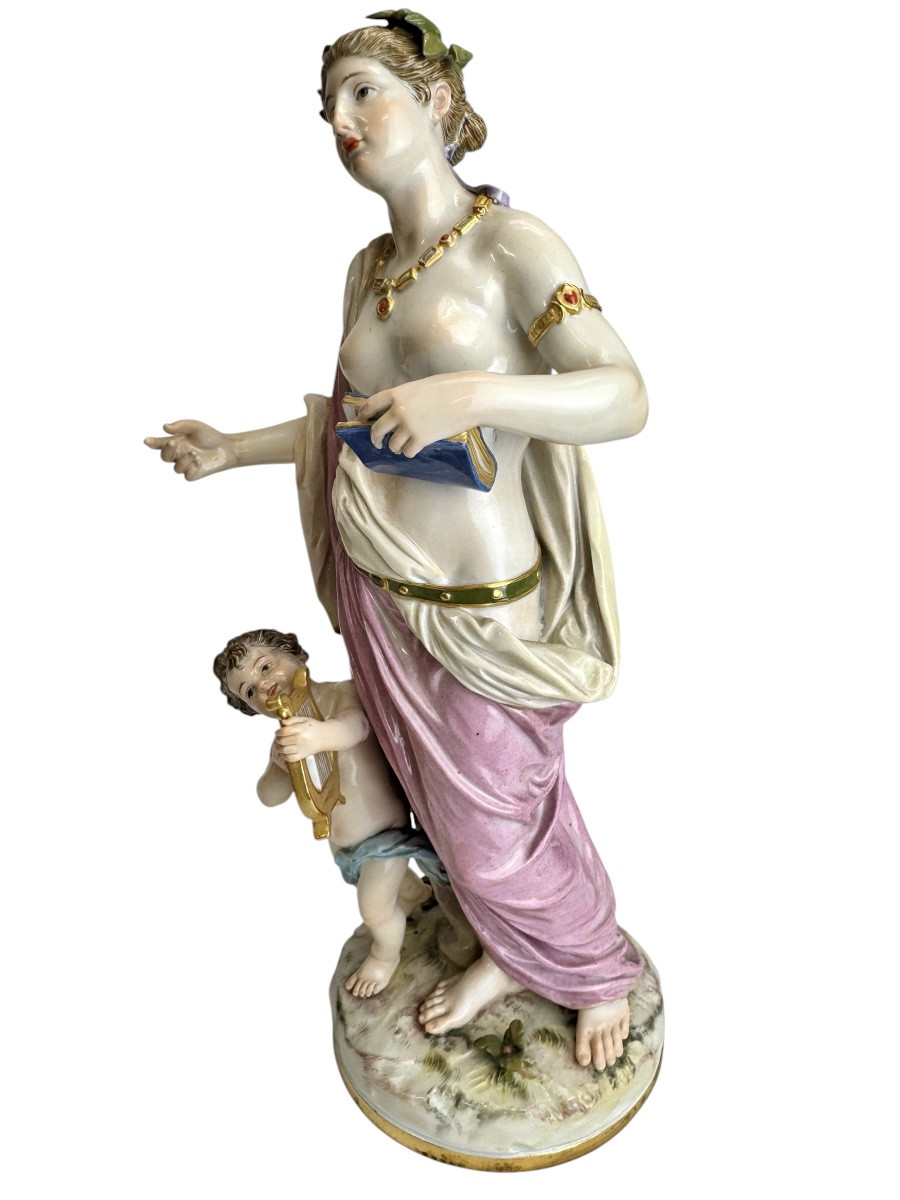Meissen - Groupe en porcelaine Allégorie de la Musique. -photo-3