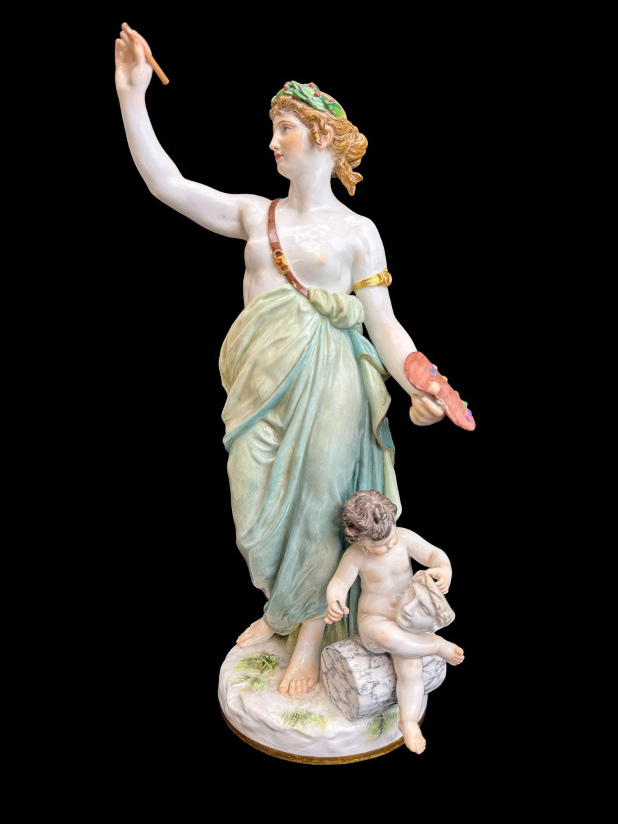 Meissen - Groupe en porcelaine Allégorie de la Peinture-photo-2