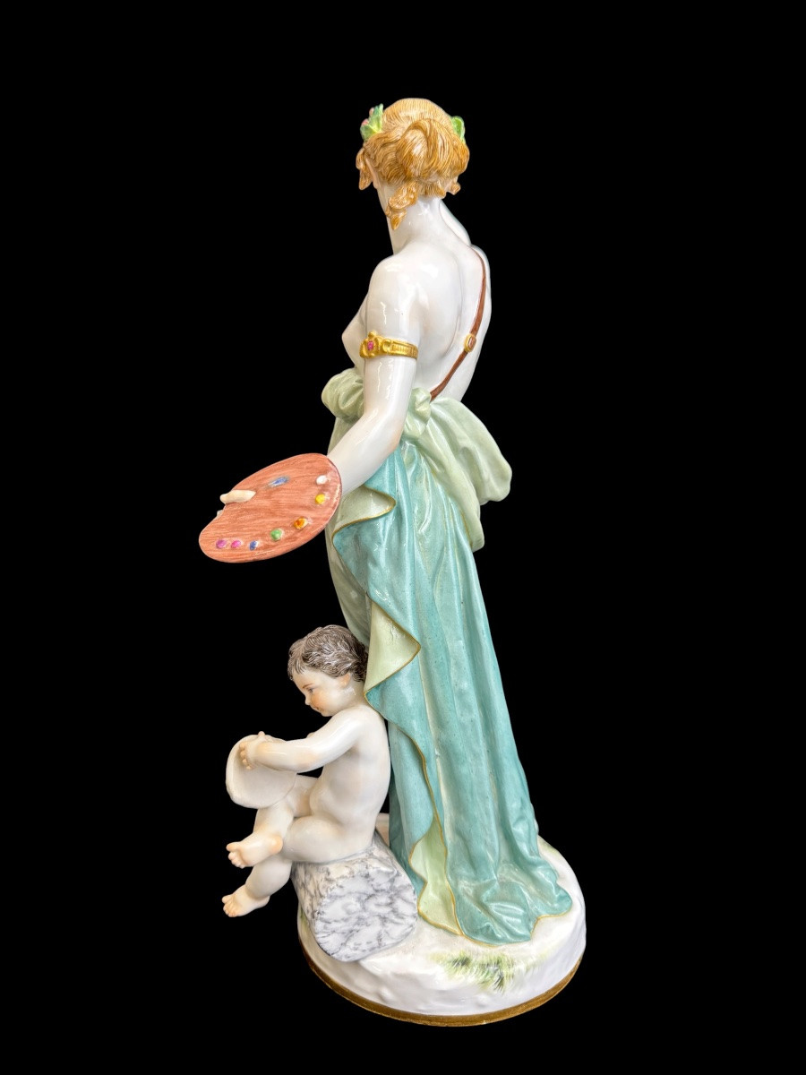 Meissen - Groupe en porcelaine Allégorie de la Peinture-photo-2