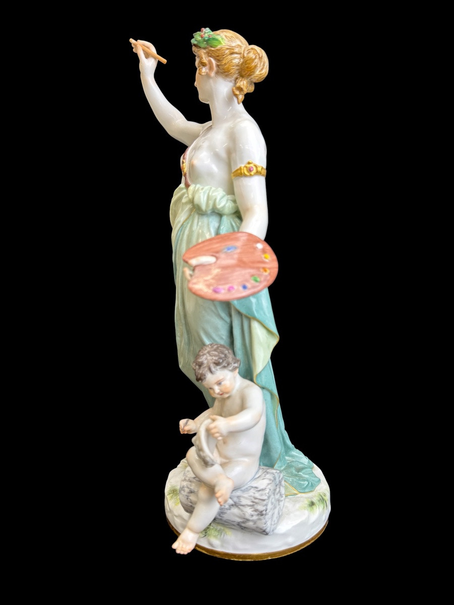 Meissen - Groupe en porcelaine Allégorie de la Peinture-photo-3