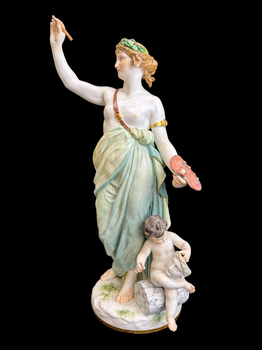 Meissen - Groupe en porcelaine Allégorie de la Peinture-photo-4