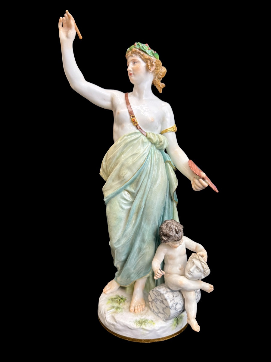 Meissen - Groupe en porcelaine Allégorie de la Peinture