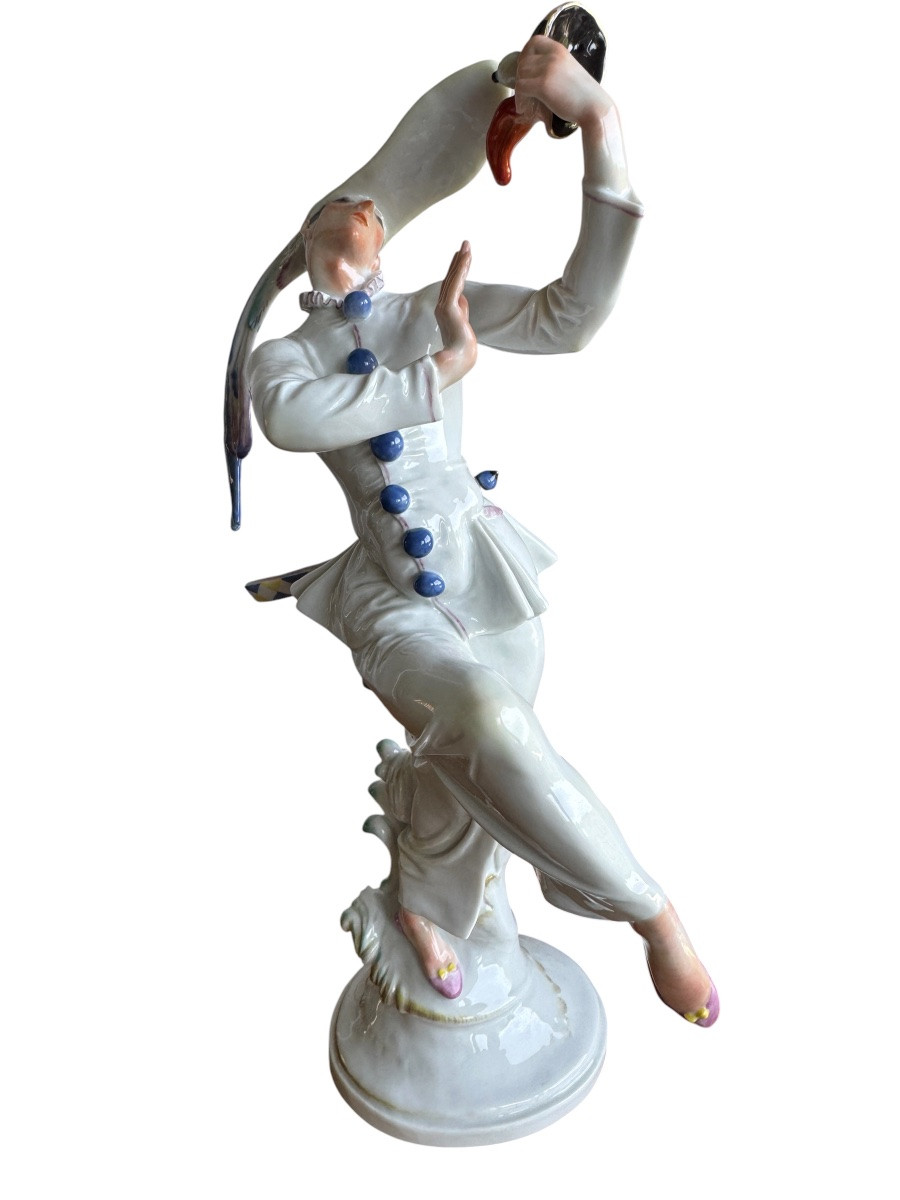 Meissen - Figure en porcelaine créé par Paul Scheurich « Danseuse Masquée »-photo-2