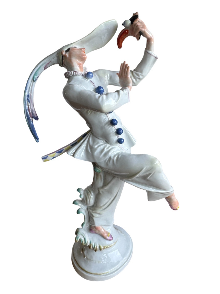 Meissen - Figure en porcelaine créé par Paul Scheurich « Danseuse Masquée »