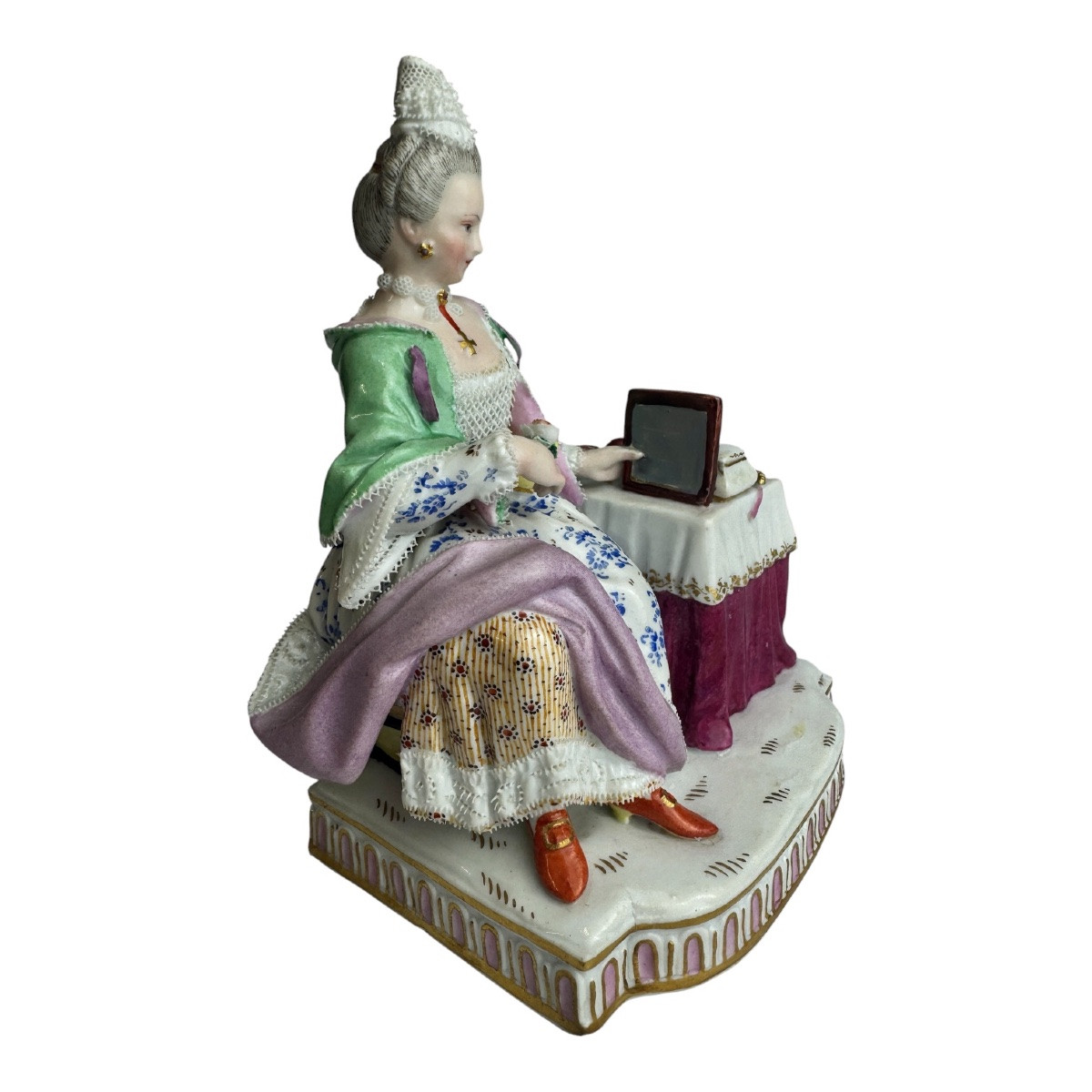 Meissen figure en porcelaine Allégorie - La Vue-photo-2