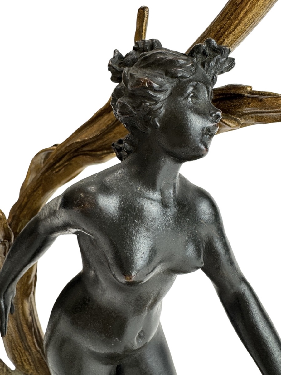 Lampe Art Nouveau en bronze -photo-4